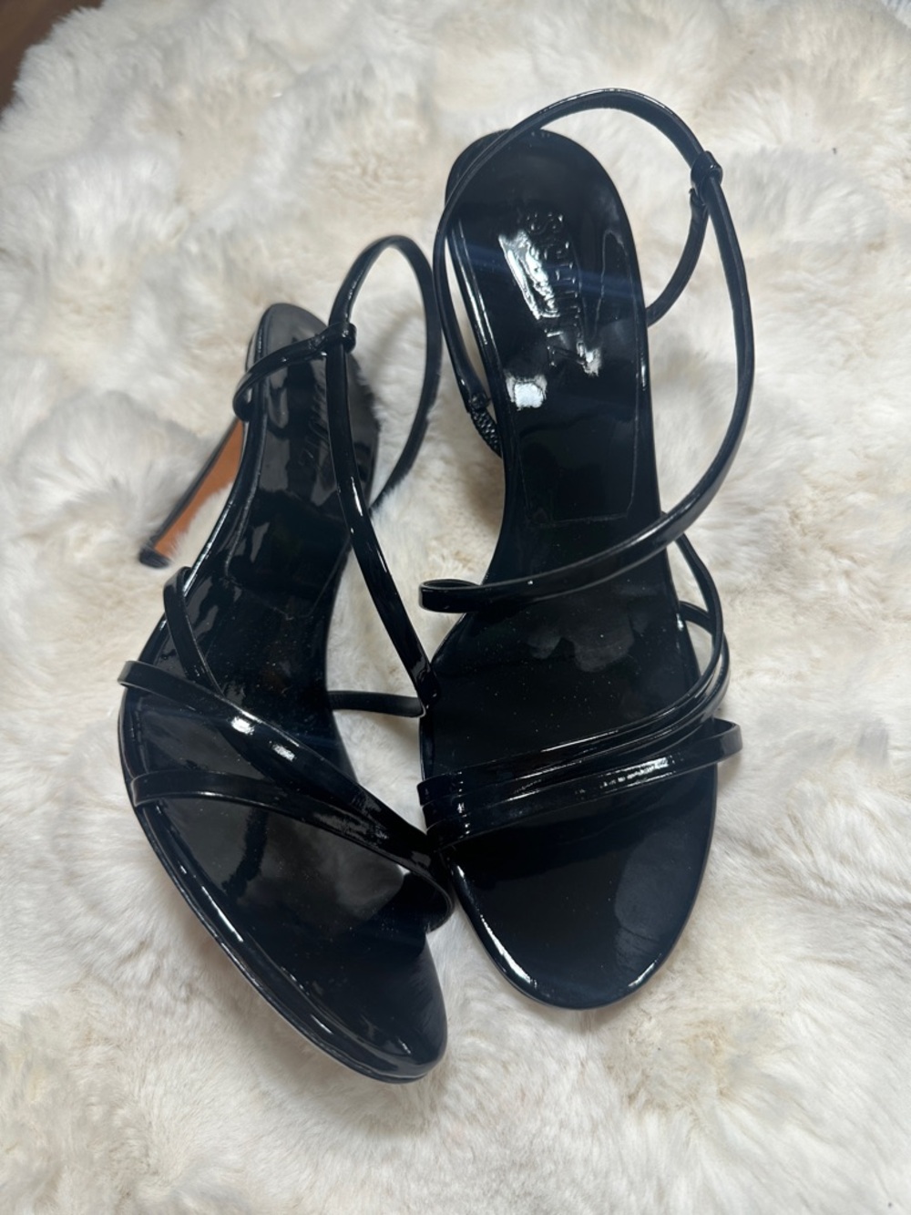 SCHUTZ Black Patent Strappy Slingback Sandals - Picture 3 of 6
